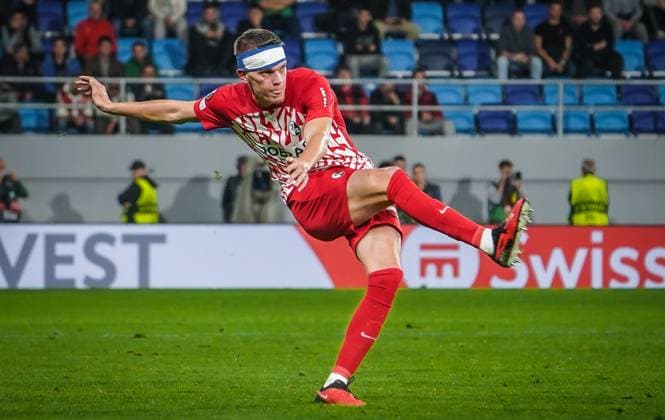 TSC Backa Topola SC Freiburg Freiburgs Matthias Ginter 26 10 2023 Serbia Football Uefa Europa League, TSC Backa Topola SC Freiburg, group stage, group A, matchday 3, TSC Arena