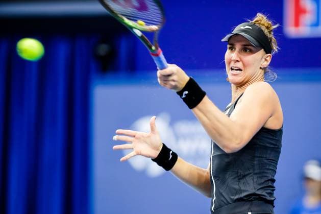 ZHUHAI, CHINA - OCTOBER 27: Beatriz Haddad Maia of Brazil returns a shot in the Women s Singles match against Caroline Garcia of France on day seven of WTA, Tennis Damen Elite Trophy Zhuhai 2023 in October 27, 2023 in Zhuhai, Guagdong Province of China.  Copyright: xVCGx 111461455730