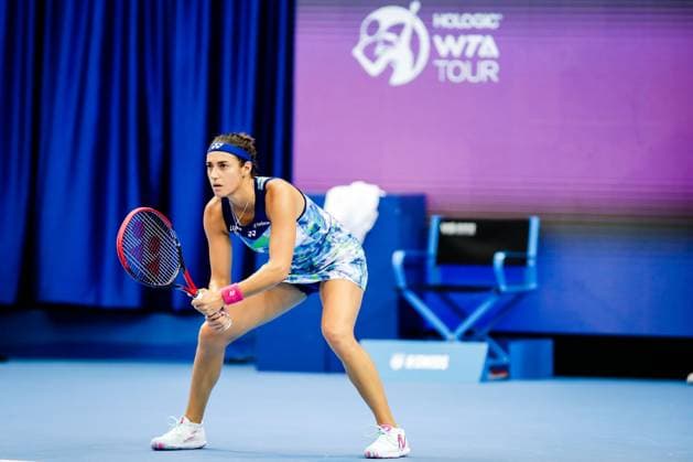 ZHUHAI, CHINA - OCTOBER 27: Caroline Garcia of France returns a shot in the Women s Singles match against Beatriz Haddad Maia of Brazil on day seven of WTA, Tennis Damen Elite Trophy Zhuhai 2023 in October 27, 2023 in Zhuhai, Guagdong Province of China.  Copyright: xVCGx 111461455804