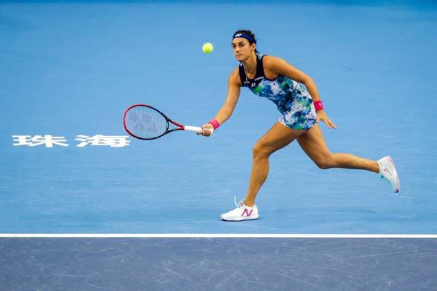 ZHUHAI, CHINA - OCTOBER 27: Caroline Garcia of France returns a shot in the Women s Singles match against Beatriz Haddad Maia of Brazil on day seven of WTA, Tennis Damen Elite Trophy Zhuhai 2023 in October 27, 2023 in Zhuhai, Guagdong Province of China.  Copyright: xVCGx 111461455843