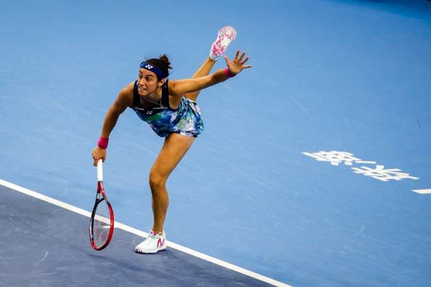 ZHUHAI, CHINA - OCTOBER 27: Caroline Garcia of France returns a shot in the Women s Singles match against Beatriz Haddad Maia of Brazil on day seven of WTA, Tennis Damen Elite Trophy Zhuhai 2023 in October 27, 2023 in Zhuhai, Guagdong Province of China.  Copyright: xVCGx 111461455859