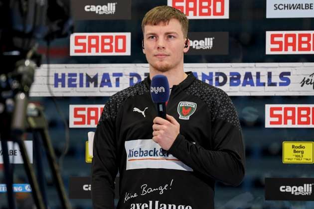 Germany, Gummersbach, 27 10 2023, Schwalbe Arena, VfL Gummersbach vs Fuechse Berlin 1 Handball Bundesliga der Maennern, Nils Lichtlein Fuechse Berlin in an interview at the streaming service Dyn Gummersbach Schwalbe Arena Germany  eu-images-700