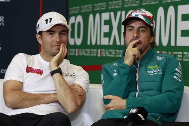 RECORD DATE NOT STATED F1 Grand Prix of Mexico press conference, PK, Pressekonferenz Sergio Perez (11), of Mexico team Oracle Red Bull Racing RB19 Honda RBPT during Press Conference preview to the Formula 1 2023 Mexican Grand Prix, at the Autodromo Hermanos Rodriguez, on October 26, 2023. <br><br> Sergio Perez (11), de Mexico Equipo de Oracle Red Bull Racing RB19 Honda RBPs durante la conferencia de prensa previo al Gran Pre mio de Mexico de la Formula 1 2023, en el Autodromo Hermanos Rodriguez, el 26 de Octubre de 2023. CIUDAD DE MEXICO CDMX MEXICO  Copyright: xUlisesxNaranjox 20231026162135_GP_F1_PRESS_CON_PEREZ19