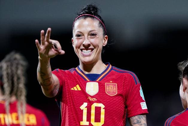 Bilder des Jahres 2023, Sport 10 Oktober Sport Themen der Woche KW43 Italy Women v Spain Women - UEFA Women™s Nations League Jenni Hermoso of Spain celebrates after scoring first goal during the UEFA Women s Nations League match between Italy Women and Spain Women at Stadio Arechi on October 27, 2023 in Salerno, Italy. Salerno Stadio Arechi Salerno Italy Copyright: xGiuseppexMaffiax ItalyW_SpainW_GM_27102023_02171
