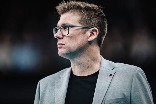 Volleyball Men Season 2023 2024 Volleyball Bundesliga SVG Lüneburg vs Energiequelle Netzhoppers KW 27 10 2023 Coach Stefan Hübner SVG Lüneburg Portrait Lüneburg LKH Arena Lower Saxony Germany