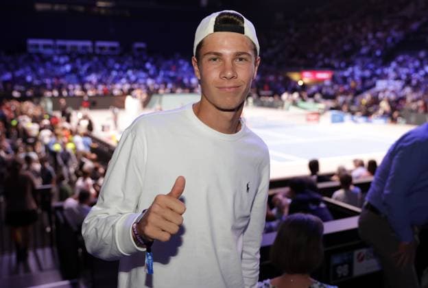 TENNIS - ATP, Tennis Herren Erste Bank Open VIENNA,AUSTRIA,27.OCT.23 - TENNIS - ATP World Tour, Erste Bank Open. Image shows Joel Schwaerzler (AUT).  GEPAxpictures xWalterxLuger