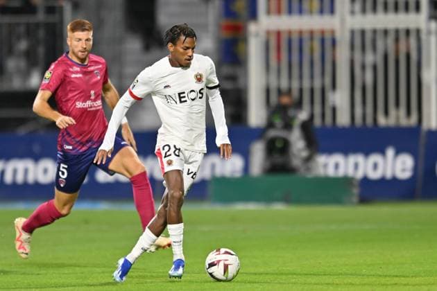 Hicham Boudaoui (nice) FOOTBALL : Clermont Foot vs OGC Nice - Ligue 1 Uber Eats - 27 10 2023 FredericChambert Panoramic 