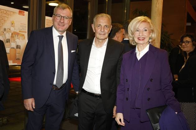 Jörg Jakob Kicker Editor-in-Chief , Kark Heinz Körbel and The Julia Lehner 2 Mayor City of Nuremberg German Football Culture Award 2023 Nuremberg Copyright: xZichyx Eibner-Pressefotox EP_rzy