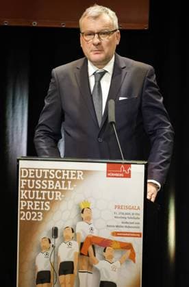 Jörg Jakob, Kicker Editor-in-Chief, Laudator for Karl Heinz Körbel German Football Culture Award 2023 Nuremberg Copyright: xZichyx Eibner-Pressefotox EP_rzy