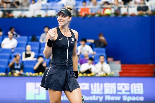 ZHUHAI, CHINA - OCTOBER 28: Beatriz Haddad Maia of Brazil reacts in the Women s Singles semi-final match against Daria Kasatkina of Russia on day five of WTA, Tennis Damen Elite Trophy Zhuhai 2023 at Hengqin International Tennis Center on October 28, 2023 in Zhuhai, Guagdong Province of China.  Copyright: xVCGx 111461604688
