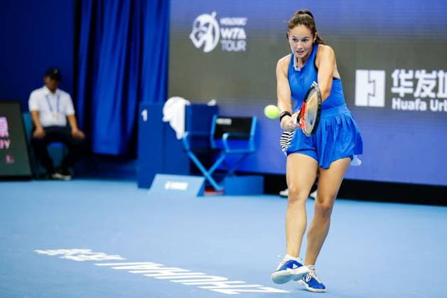 ZHUHAI, CHINA - OCTOBER 28: Daria Kasatkina of Russia returns a shot in the Women s Singles semi-final match against Beatriz Haddad Maia of Brazil on day five of WTA, Tennis Damen Elite Trophy Zhuhai 2023 at Hengqin International Tennis Center on October 28, 2023 in Zhuhai, Guagdong Province of China.  Copyright: xVCGx 111461604736