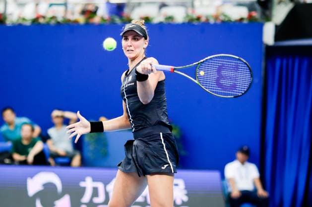 ZHUHAI, CHINA - OCTOBER 28: Beatriz Haddad Maia of Brazil returns a shot in the Women s Singles semi-final match against Daria Kasatkina of Russia on day five of WTA, Tennis Damen Elite Trophy Zhuhai 2023 at Hengqin International Tennis Center on October 28, 2023 in Zhuhai, Guagdong Province of China.  Copyright: xVCGx 111461604772