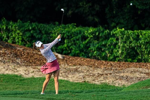 KUALA LUMPUR, MALAYSIA - OCTOBER 28: Gaby Lopez of Mexico play a shot during the third round of the 2023 LPGA, Golf Damen Maybank Championship on October 28, 2023, at Kuala Lumpur Golf and Country Club in Kuala Lumpur, Malaysia. (Photo by Hazrin Yeob Men Shah Icon Sportswire) GOLF: OCT 28 Maybank Championship EDITORIAL USE ONLY Icon3782310284195
