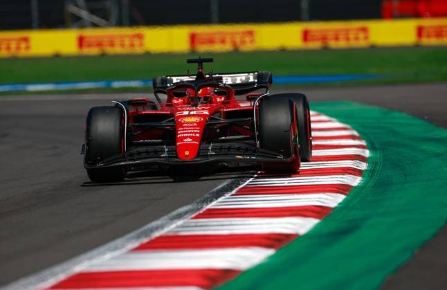 16 LECLERC Charles (mco), Scuderia Ferrari SF-23, action during the 2023 Formula 1 Grand Premio de la Ciudad de Mexico, 19th round of the 2023 Formula One World Championship, WM, Weltmeisterschaft from October 27 to 29, 2023 on the Autodromo Hermanos Rodriguez, in Mexico City, Mexico - F1 - MEXICO CITY GRAND PRIX 2023 DPPI Panoramic  F12023GP20MEX_JK220470
