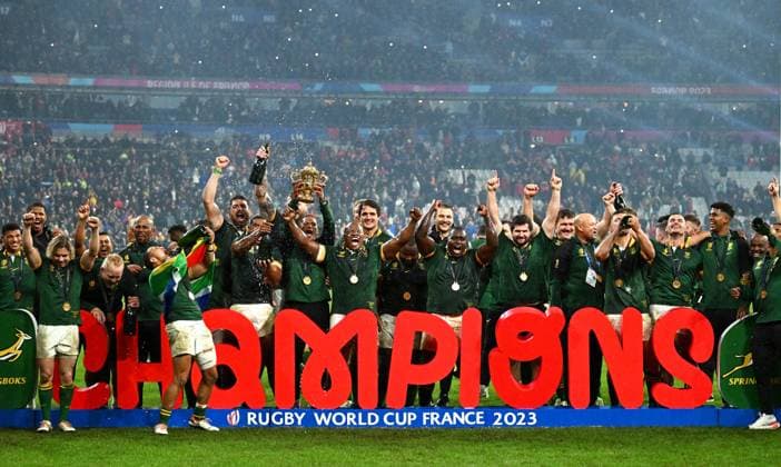 Bilder des Jahres 2023, Sport 10 Oktober Sport Themen der Woche KW43 Sport Bilder des Tages New Zealand v South Africa, 2023 Rugby World Cup Final, Paris, France - 28 Oct 2023  Copyright: xSandraxMailer Shutterstockx 14167478j