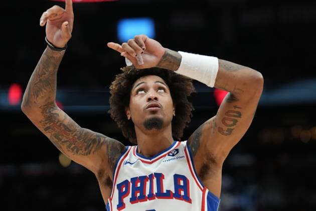 October 28, 2023, Toronto, ON, CAN: Philadelphia 76ers guard Kelly Oubre Jr. reacts during NBA, Basketball Herren, USA basketball action against the Toronto Raptors in Toronto on Saturday, October 28, 2023. Kelly Oubre Jr.  - ZUMAc35_ 20231028_zaf_c35_264 Copyright: xChrisxYoungx