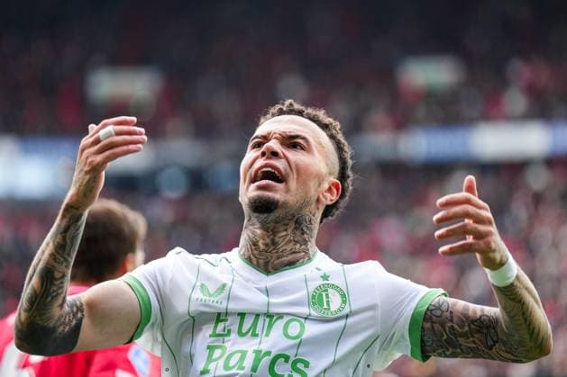 Eredivisie: FC Twente v Feyenoord Enschede - Quilindschy Hartman of Feyenoord celebrates the 2-1 during the match between FC Twente v Feyenoord at De Grolsch Veste on 29 October 2023 in Enschede, Netherlands. Copyright: xYannickxVerhoevenx