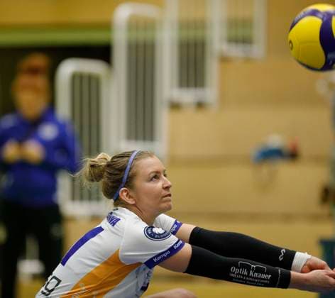 Volleyball Hesse 2 Bundesliga South Women 29 10 2023 TG Bad Soden ws VC Wiesbaden II red v l Monika Dolezajova TG Bad Soden Nr 11 Sport TG Bad Soden VC Wiesbaden II