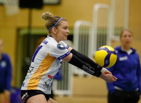 Volleyball Hesse 2 Bundesliga South Women 29 10 2023 TG Bad Soden ws VC Wiesbaden II red v l Monika Dolezajova TG Bad Soden Nr 11 Sport TG Bad Soden VC Wiesbaden II