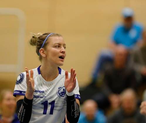 Volleyball Hesse 2 Bundesliga South Women 29 10 2023 TG Bad Soden ws VC Wiesbaden II red v l Monika Dolezajova TG Bad Soden Nr 11 Sport TG Bad Soden VC Wiesbaden II