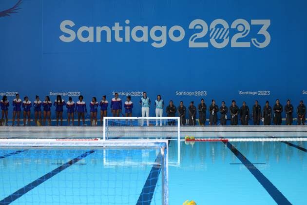 SANTIAGO, CHILE-OCT 30: Mexico se enfrenta a Cuba en Polo Acuatico femenino realizado en el Centro aAcuatico del Estadio Nacional en los juegos Panamericanos Santiago 2023 el 30 de Octubre 2023 en Santiago, Chile. Mexico faces Cuba in women s Aquatic Polo held at the Aquatic Center of the National Stadium at the Santiago 2023 Pan American Games on October 30, 2023 in Santiago, Chile. Foto de Javier Salvo Santiago 2023 via Photosport Dia 11, polo acuatico, equipo femenino grupo A Day 11, waterpolo, womenÂ s team grupo A