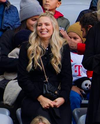 Anika Bissel, girlfriend of Manuel Neuer, in the match FC BAYERN MUENCHEN - SV DARMSTADT 98 8-0 on Oct 8, 2023 in Munich, Germany. Season 2023 2024, 1.Bundesliga, FCB, München, matchday 9, 9.Spieltag