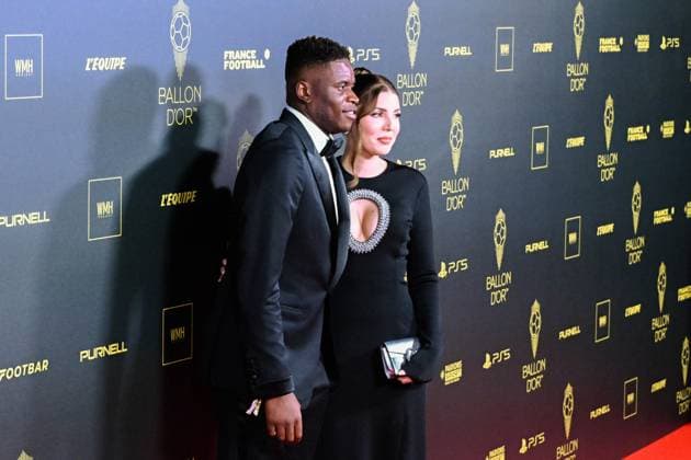 Brice Samba et Jessica Grondin FOOTBALL : Ballon d Or 2023 - Paris - 30 10 2023 FedericoPestellini Panoramic 