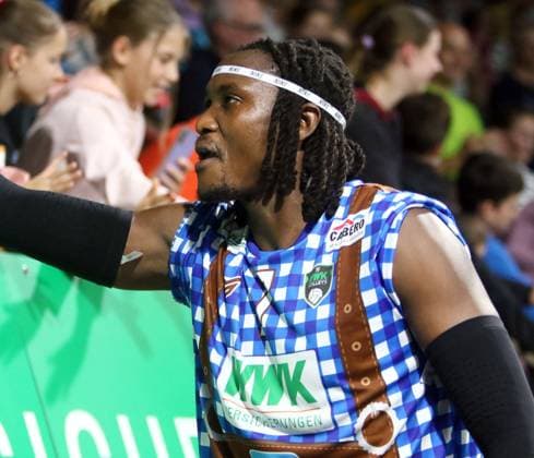 Magloire MAYAULA Herrsching , He Volleyballl, Bundesliga 20223 24, WWK Volleys Herrsching vs SVG Lueneburg, 01 11 23, BMW Park Munich, Copyright: WolfgangxFehrmann