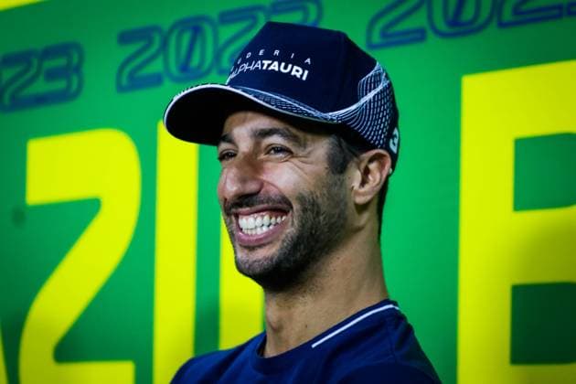 Entrevista coletiva pilotos GP Brasil F1 SÃO PAULO, SP - 02.11.2023: ENTREVISTA COLETIVA PILOTOS GP BRASIL F1 - Drivers hold a press conference, PK, Pressekonferenz to talk about expectations for the Formula 1 Rolex Grand Prix of São Paulo 2023, this Thursday afternoon (02), at the Interlagos race track, south of the capital. In the photo, Daniel Ricciardo 3, ALPHATAURI. (Photo: Aloisio Mauricio Fotoarena) x2455935x  AloisioxMauricio