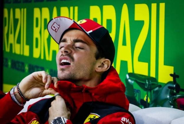 Entrevista coletiva pilotos GP Brasil F1 SÃO PAULO, SP - 02.11.2023: ENTREVISTA COLETIVA PILOTOS GP BRASIL F1 - Drivers hold a press conference, PK, Pressekonferenz to talk about expectations for the Formula 1 Rolex Grand Prix of São Paulo 2023, this Thursday afternoon (02), at the Interlagos race track, south of the capital. In the photo, Charles Leclerc 16, FERRARI. (Photo: Aloisio Mauricio Fotoarena) x2455941x  AloisioxMauricio