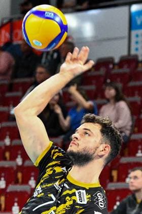 Frixos Kotsakis Powervolleys Düren, 7 during warm-up,, 02 11 2023, Düren Germany , Volleyball, 1 Bundesliga, SWD Powervolleys Düren Helios Grizzlys Giesen xmhx