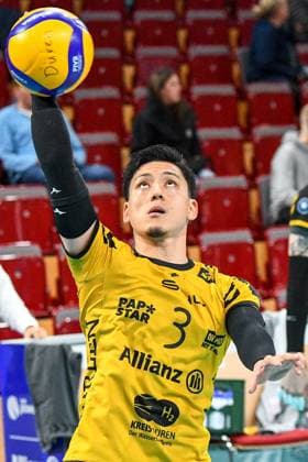 Shohei Nose Powervolleys Düren, 3 warming up,, 02 11 2023, Düren Germany , Volleyball, 1 Bundesliga, SWD Powervolleys Düren Helios Grizzlys Giesen xmhx