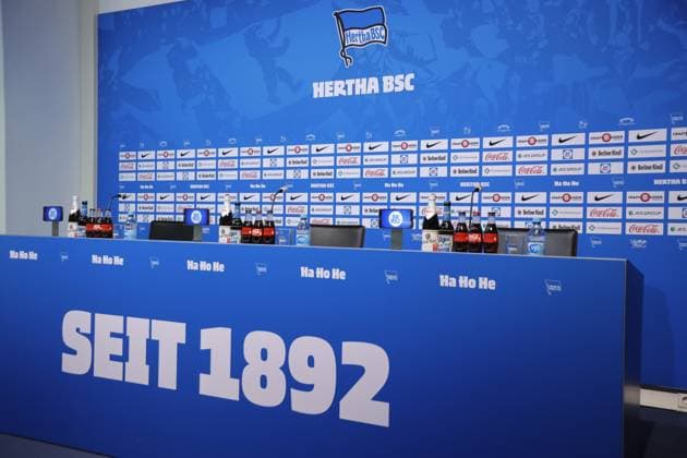 Germany, Berlin, Sportpark, GER, 2 FBL, Hertha BSC, Season 2023 24, Press conference before the away match against F C Hansa Rostock