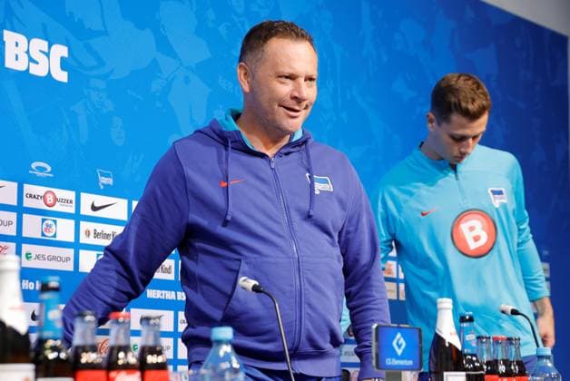 Germany, Berlin, Sportpark, GER, 2 FBL, Hertha BSC, Season 2023 24, Press conference before the away match against F C Hansa Rostock , Photo Pál Dárdai,Coach Hertha BSC, Tjark Ernst, Goalkeeper