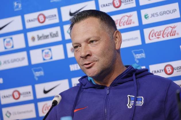 Germany, Berlin, Sportpark, GER, 2 FBL, Hertha BSC, Season 2023 24, Press conference before the away match against F C Hansa Rostock , Photo Pál Dárdai,Coach Hertha BSC
