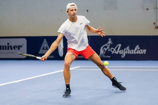 Mark Lajal (EST) during ATP, Tennis Herren Challenger Bergamo, International Tennis match in Bergamo, Italy, November 03 2023  Copyright: xRobertaxCorradin IPAxSportx xipax xx IPA_41392497 IPA_Agency_IPA41392497