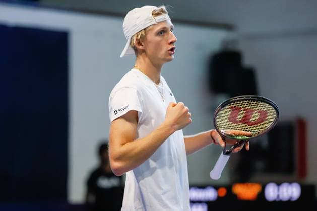 Mark Lajal (EST) during ATP, Tennis Herren Challenger Bergamo, International Tennis match in Bergamo, Italy, November 03 2023  Copyright: xRobertaxCorradin IPAxSportx xipax xx IPA_41392498 IPA_Agency_IPA41392498