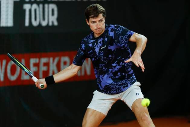 Alibek Kachmazov, Mens Singles Tennis Wolffkran Open ATP Challenger TC Ismaning Ismaning Bavaria Germany 3 November 2023 Â Copyright: xJuergenxHasenkopfx