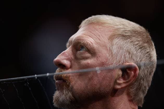 Paris, 03 11 2023 Tennis Rolex Paris Masters 2023, Novak Djokovic Holger Rune v l , Boris Becker as spectator Copyright: AntonioxBorga