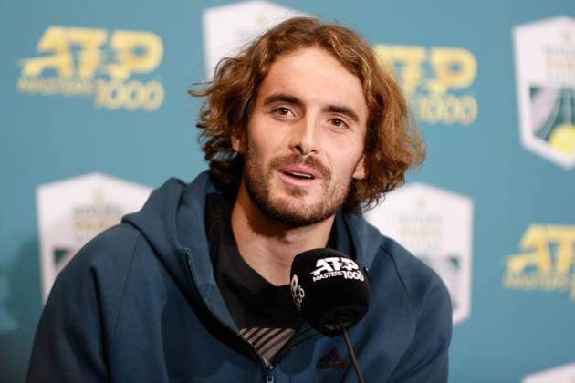 Paris, 03 11 2023 Tennis Rolex Paris Masters 2023, Stefanos Tsitsipas Karen Abgarovich Khachanov v l , Press conference with Stefanos Tsitsipas Copyright: AntonioxBorga