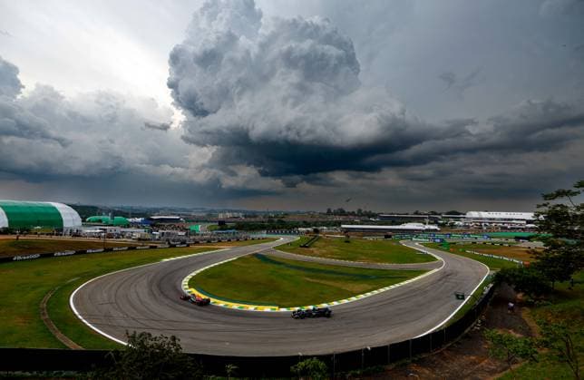1 Max Verstappen NLD, Oracle Red Bull Racing , 63 George Russell GBR, Mercedes AMG Petronas F1 Team , F1 Grand Prix of Brazil at Autodromo Jose Carlos Pace on November 3, 2023 in Sao Paulo, Brazil Photo by HOCH ZWEI Sao Paulo Brazil