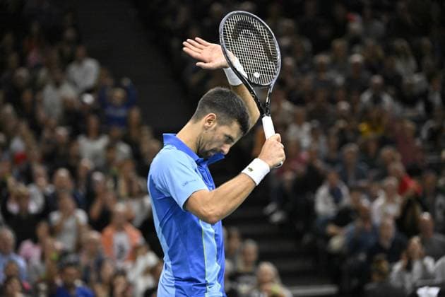 Tennis - Rolex Paris Master 2023 - Novak Djokovic - Serbie TENNIS : Rolex Paris Master 2023 - France - 03 11 2023 ChrysleneCaillaud Panoramic 