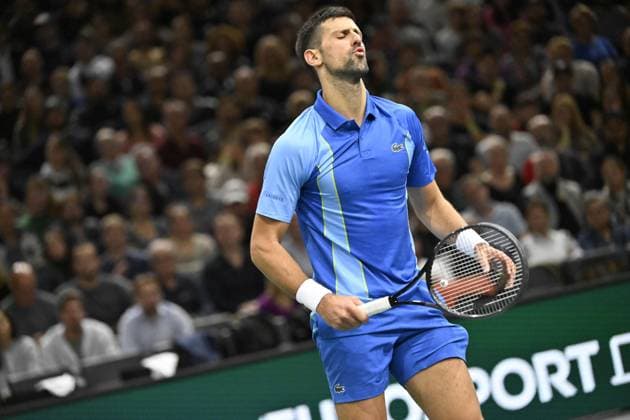 Tennis - Rolex Paris Master 2023 - Novak Djokovic - Serbie TENNIS : Rolex Paris Master 2023 - France - 03 11 2023 ChrysleneCaillaud Panoramic 