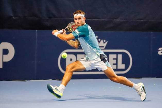 Alex Molcan (SVK) during ATP, Tennis Herren Challenger Bergamo, International Tennis match in Bergamo, Italy, November 03 2023  Copyright: xRobertaxCorradin IPAxSportx xipax xx IPA_41403813 IPA_Agency_IPA41403813