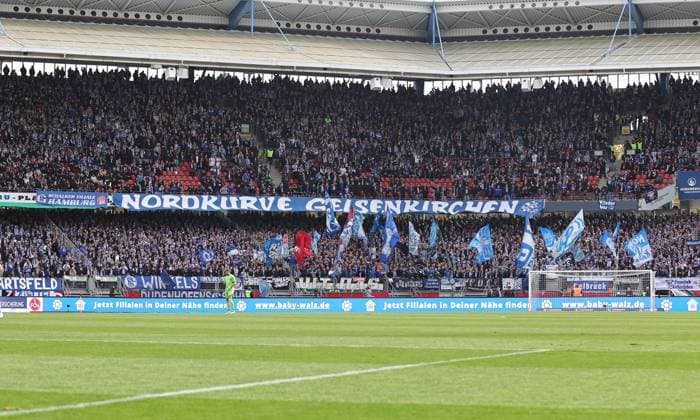 04 11 2023 Soccer Season 2023 2024 2 Soccer Bundesliga 12 Matchday 1 FC Nürnberg FCN Club FC Schalke 04 S04 Knappen Sportfoto Zink DaMa xdaxmax DFL regulations prohibit any use of photographs as image sequences and or quasi video only for editorial use Numerous spectators audience Fans of FC Schalke 04 in the stadium