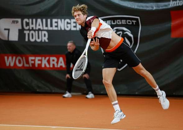 Antoine Bellier SUI , Mens Singles Tennis Wolffkran Open ATP Challenger TC Ismaning Ismaning Bavaria Germany 4 November 2023 Â Copyright: xJuergenxHasenkopfx