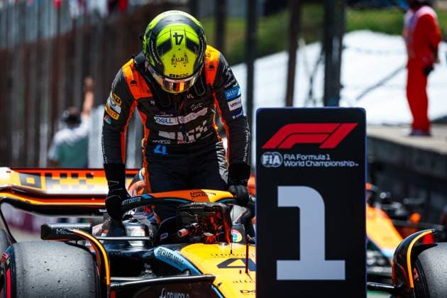 NORRIS Lando (gbr), McLaren F1 Team MCL60, Sprint Qualifications pole position during the 2023 Formula 1 Rolex Grande Premio de Sao Paulo, 20th round of the 2023 Formula One World Championship, WM, Weltmeisterschaft from November 3 to 5, 2023 on the Autodromo JosÃ Carlos Pace, in Sao Paulo, Brazil - F1 - SAO PAULO GRAND PRIX 2023 DPPI Panoramic  00123044_G0OD1066