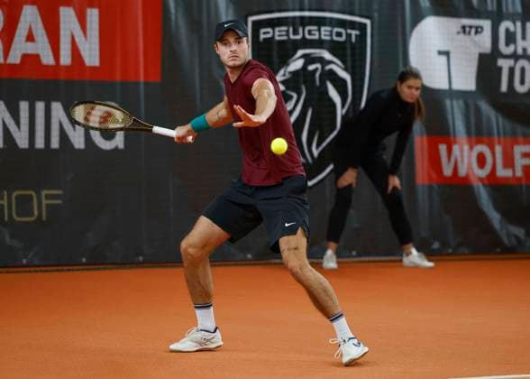 Rudolf Molleker, Mens Singles Tennis Wolffkran Open ATP Challenger TC Ismaning Ismaning Bavaria Germany 4 November 2023 Â Copyright: xJuergenxHasenkopfx