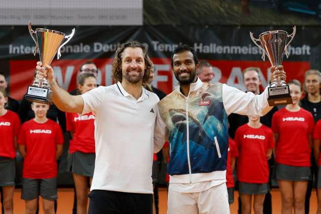 Winner Andre Begemann and Sriram Balaji, Mens Doubles, Award Ceremony, Presentation Tennis Wolffkran Open ATP Challenger TC Ismaning Ismaning Bavaria Germany 4 November 2023 Â Copyright: xJuergenxHasenkopfx