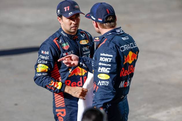 11 Sergio Perez MEX, Oracle Red Bull Racing , 1 Max Verstappen NLD, Oracle Red Bull Racing , F1 Grand Prix of Brazil at Autodromo Jose Carlos Pace on November 4, 2023 in Sao Paulo, Brazil Photo by HOCH ZWEI Sao Paulo Brazil